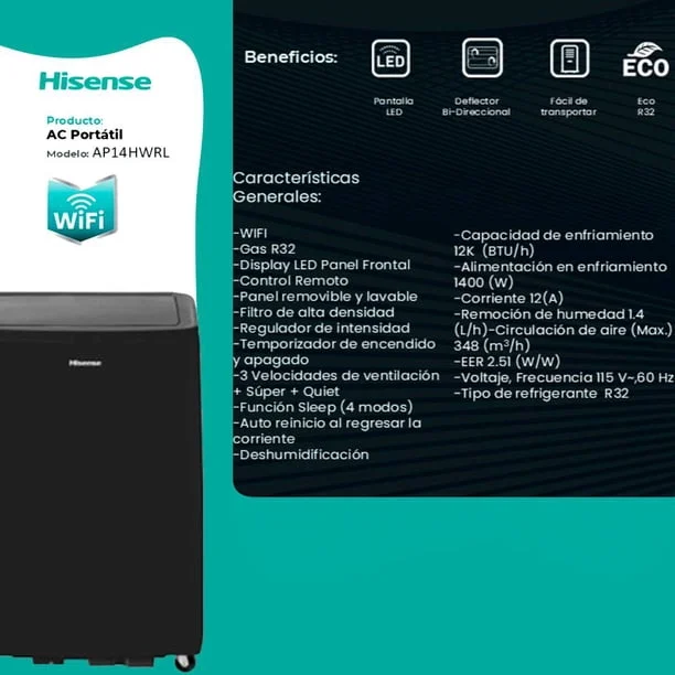 Hisense AP14HWRL portátil frío/calor