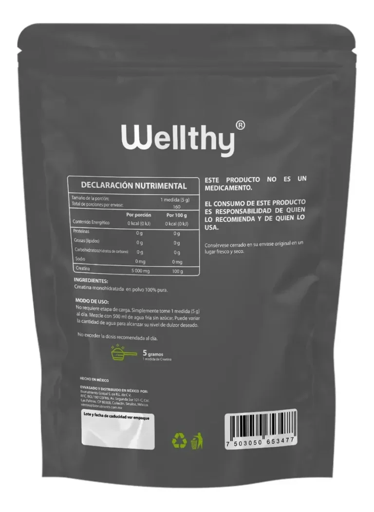 Wellthy creatina monohidratada 800 g
