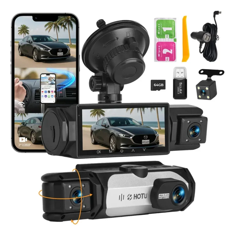 Hotu S3-2 dashcam 1080p de 3 cámaras